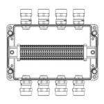 Взрывозащищенная клеммная коробка из алюминия TBE-A-18-(30xCBC.4)-4xANSBMB(A)-2xPBMB(B)-4xANSBMB(C)-2xPBMB(D)1Ex e IIC Т5 Gb / Ex tb IIIC T95°C Db IP66