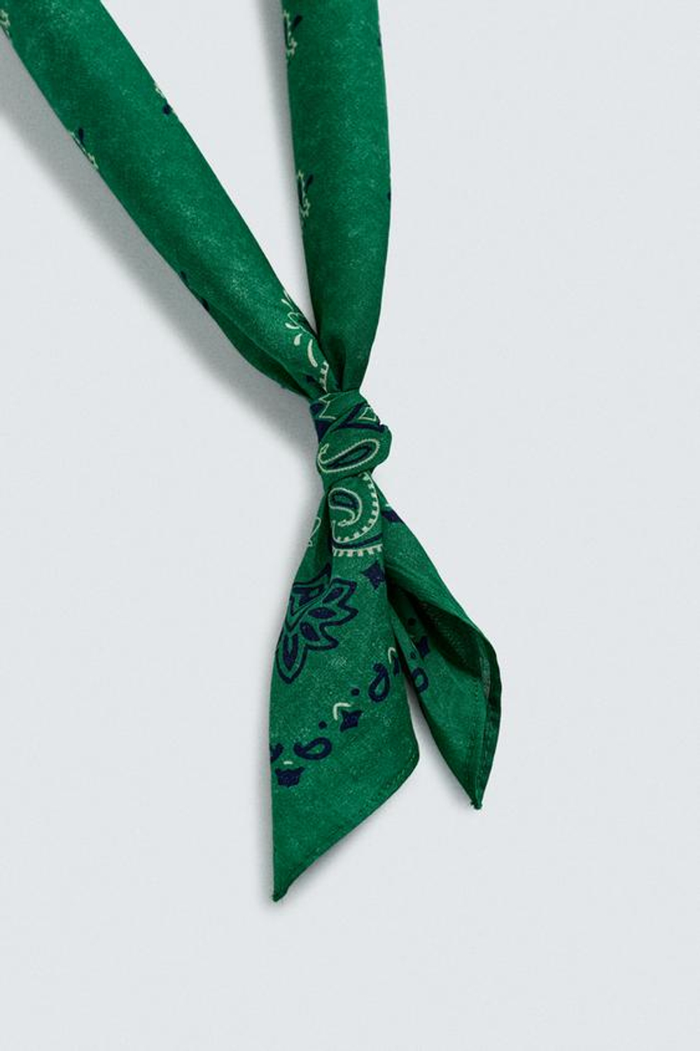 ZARA X AARON LEVINE БАНДАНА С ПРИНТОМ ПЕЙСЛИ, ЗЕЛЕНЫЙ