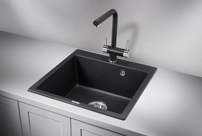 Granula 5102, ЧЁРНЫЙ, кухонная мойка, кварц