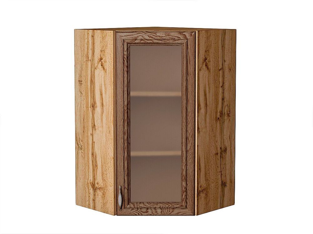 Шкаф верхний угловой остекленный Шале