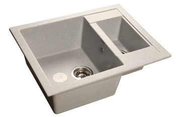 GRANFEST Мойка мрамор QUADRO GF-Q--610K 1.5-чаши. 610*500мм  серый арт.GF-