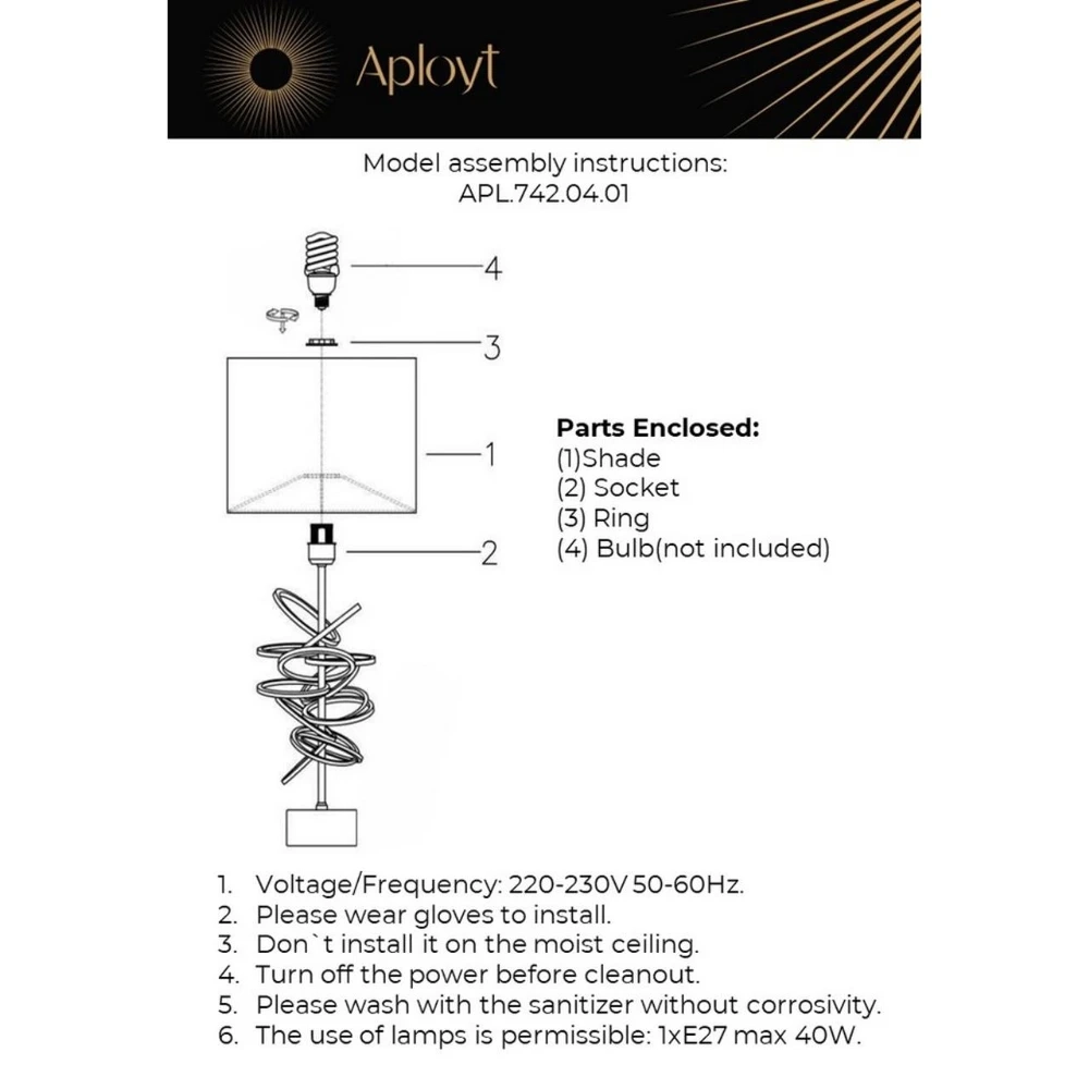 Декоративная настольная лампа Aployt IWONA APL.742.04.01