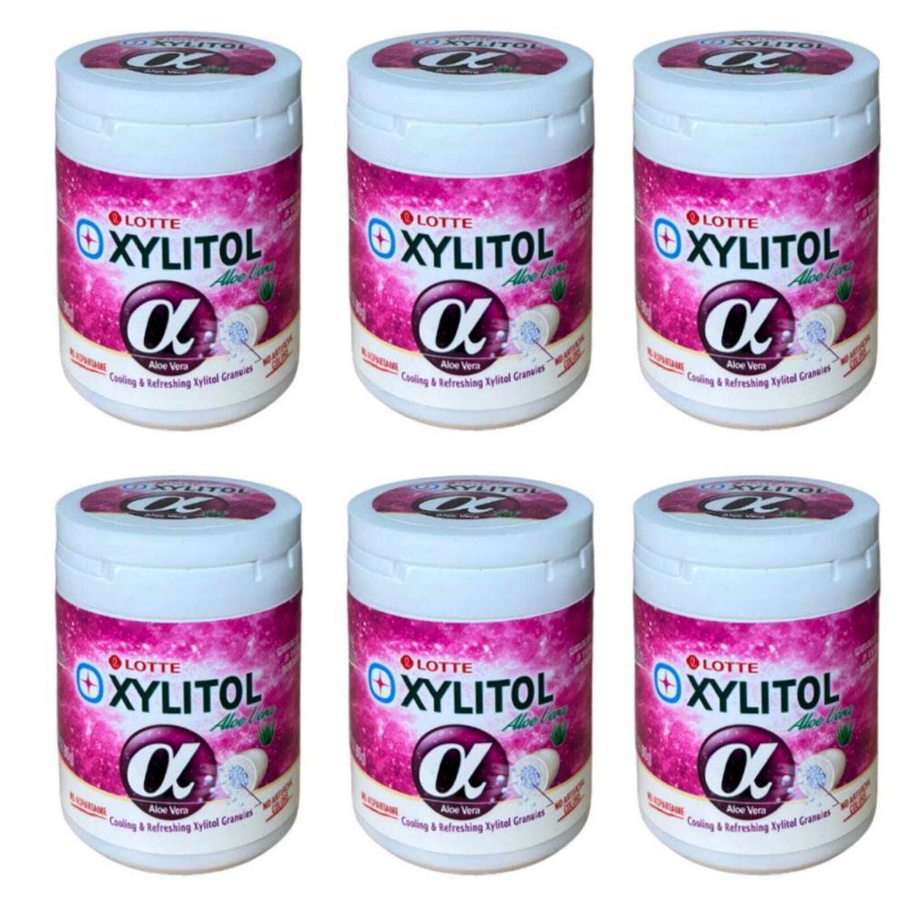 Жевательная резинка Lotte Xylitol Aloe Vera без сахара 86 г, 6 шт