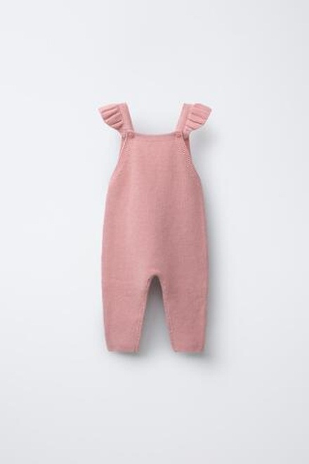 ZARA ТРИКОТАЖНЫЙ КОМБИНЕЗОН, РОЗОВЫЙ