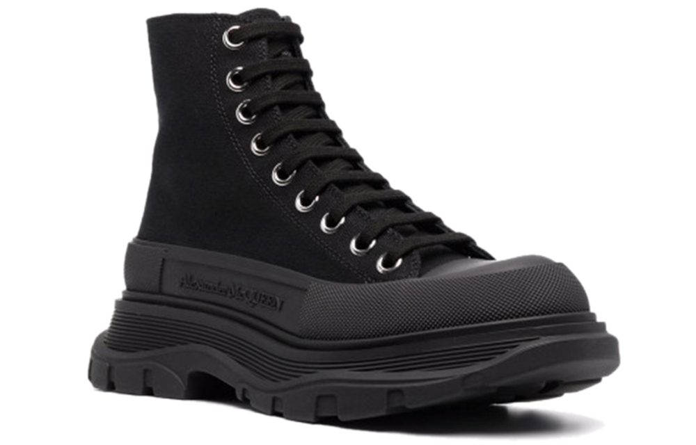 Alexander McQueen Tread Slick Lace Up Boot Black Women"s