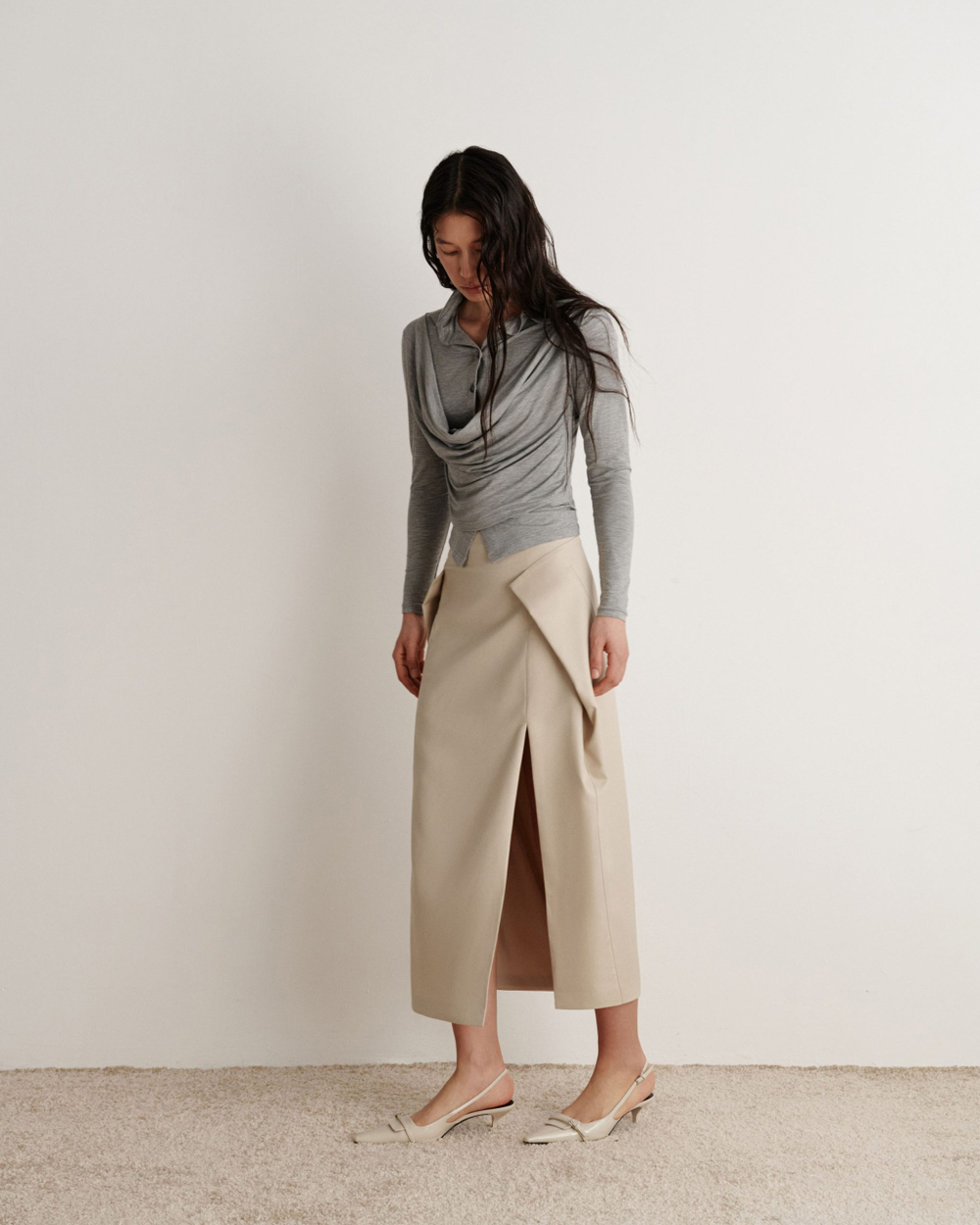 Юбка асимметричная миди