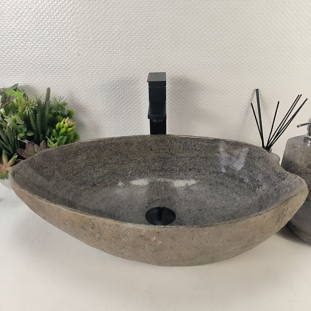 Каменная раковина из речного камня RS-05175 (60*38*15) 0862 из натурального камня