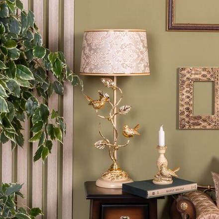 Настольная лампа Терра Spring Айвори с абажуром Тюссо Vatican (Ватикан) Крем