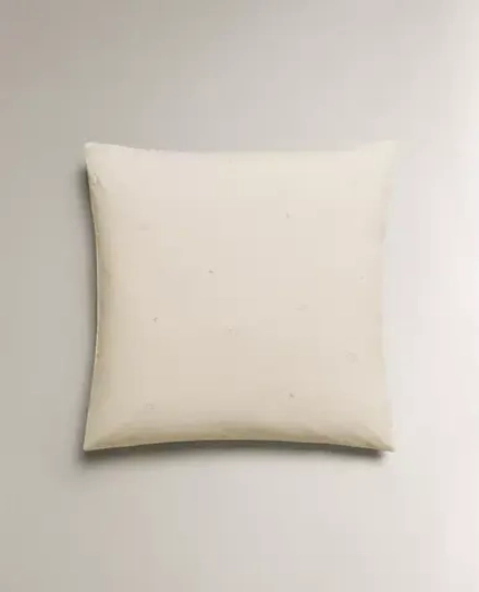 ZARA HOME ДЕТСКАЯ НАВОЛОЧКА С ВЫШИВКОЙ, ЖЕЛТОВАТО-БЕЛЫЙ