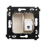 Телефонная розетка RJ-12 в стену одинарная, "Avanti", "Ванильная дымка"