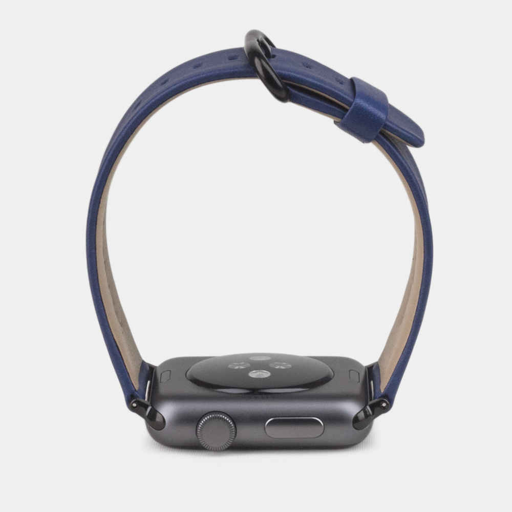 Ремешок для Apple Watch 44/45/46 mm из кожи теленка, синего цвета