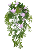 Искусственные цветы Акация подвесная розовая в настенном деревянном кашпо
