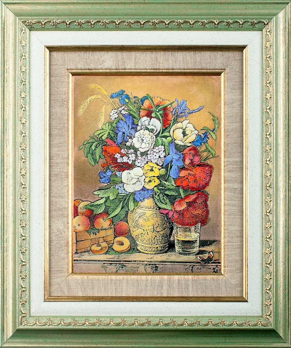 Гравюра "Цветы и фрукты"