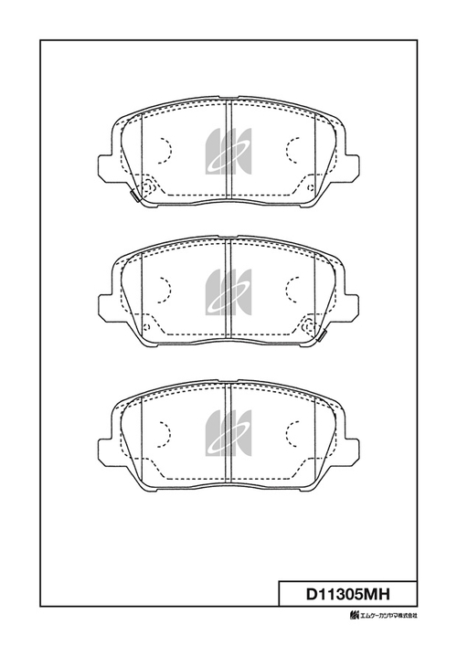Дисковые тормозные колодки KASHIYAMA (противоскрипная пластина в компл.) D11305MH