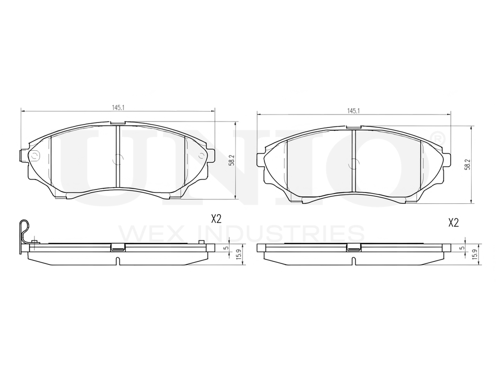 Колодки тормозные диск. передние UNIO BRP-20106