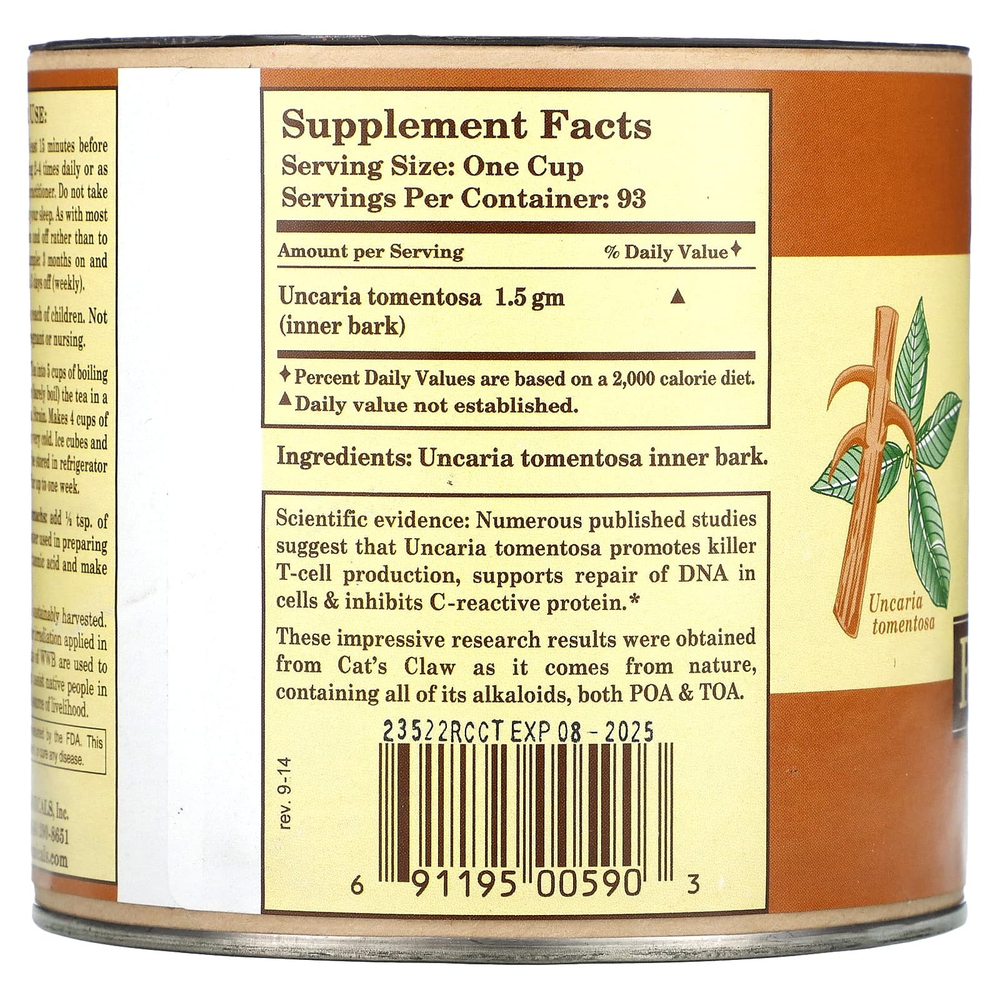 Whole World Botanicals, кошачий коготь, 140 г (4,9 унции)