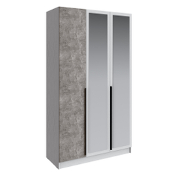 Шкаф Мадрид (1,3) с зеркалом белый/ателье светлое