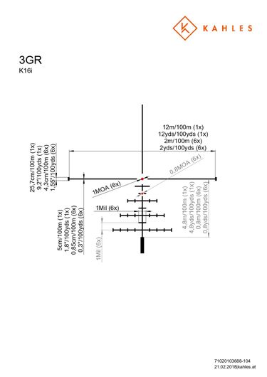 Оптический прицел Kahles K16i 1-6x24  3GR 1cm/100m