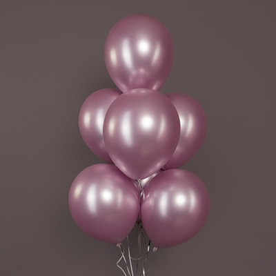 Воздушные шары с гелием и обработкой Chrome Хром Сиреневый 12"/30см