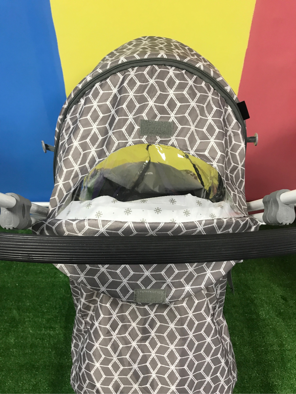 Коляска комбинированная с трансформируемым кузовом (арт.У3-1К/4) с ромбиками серый