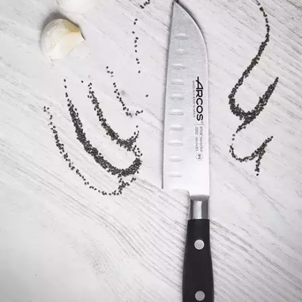 Нож поварской «Ривьера» сталь нерж.,полиоксиметилен ,L=260/140,B=44мм черный,металлич