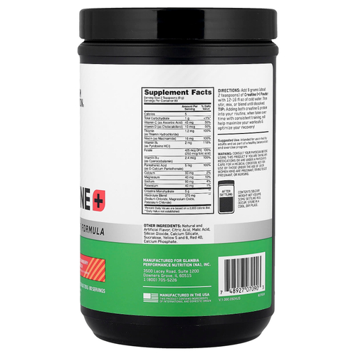 Optimum Nutrition, Creatine +, клубника и персик, 720 г (1,58 фунта)