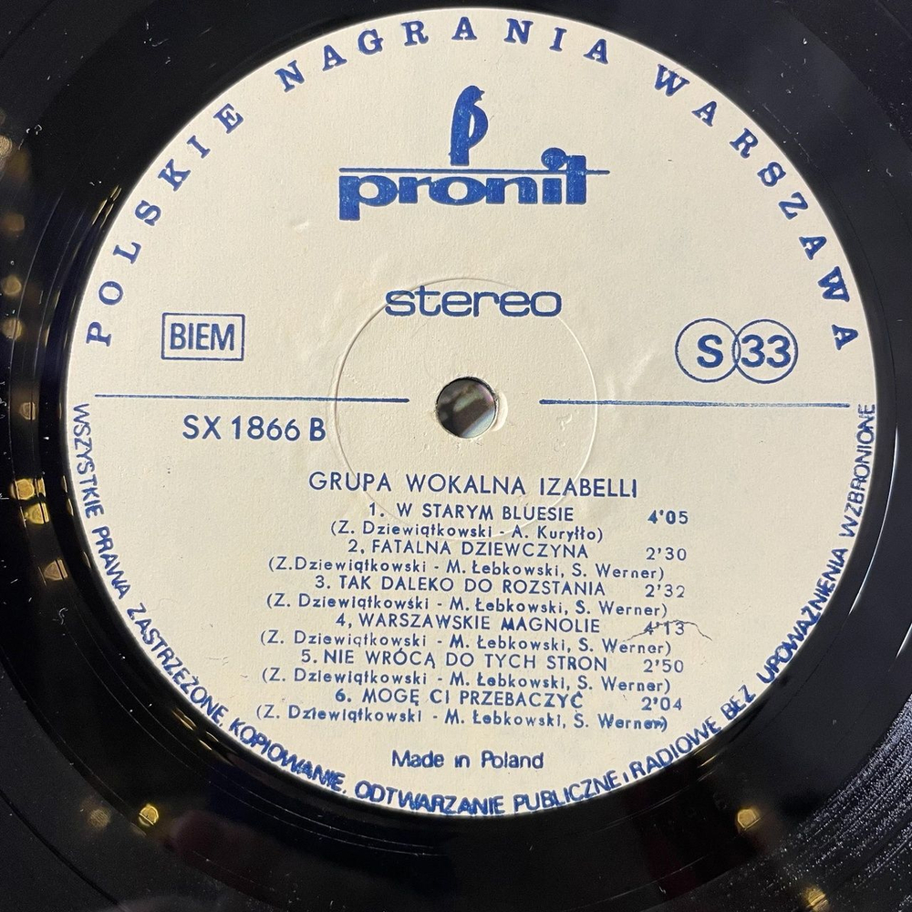 Винтажная виниловая пластинка LP Grupa Wokalna Izabelli W Kawiarence Na Przystani (Польша 1979)