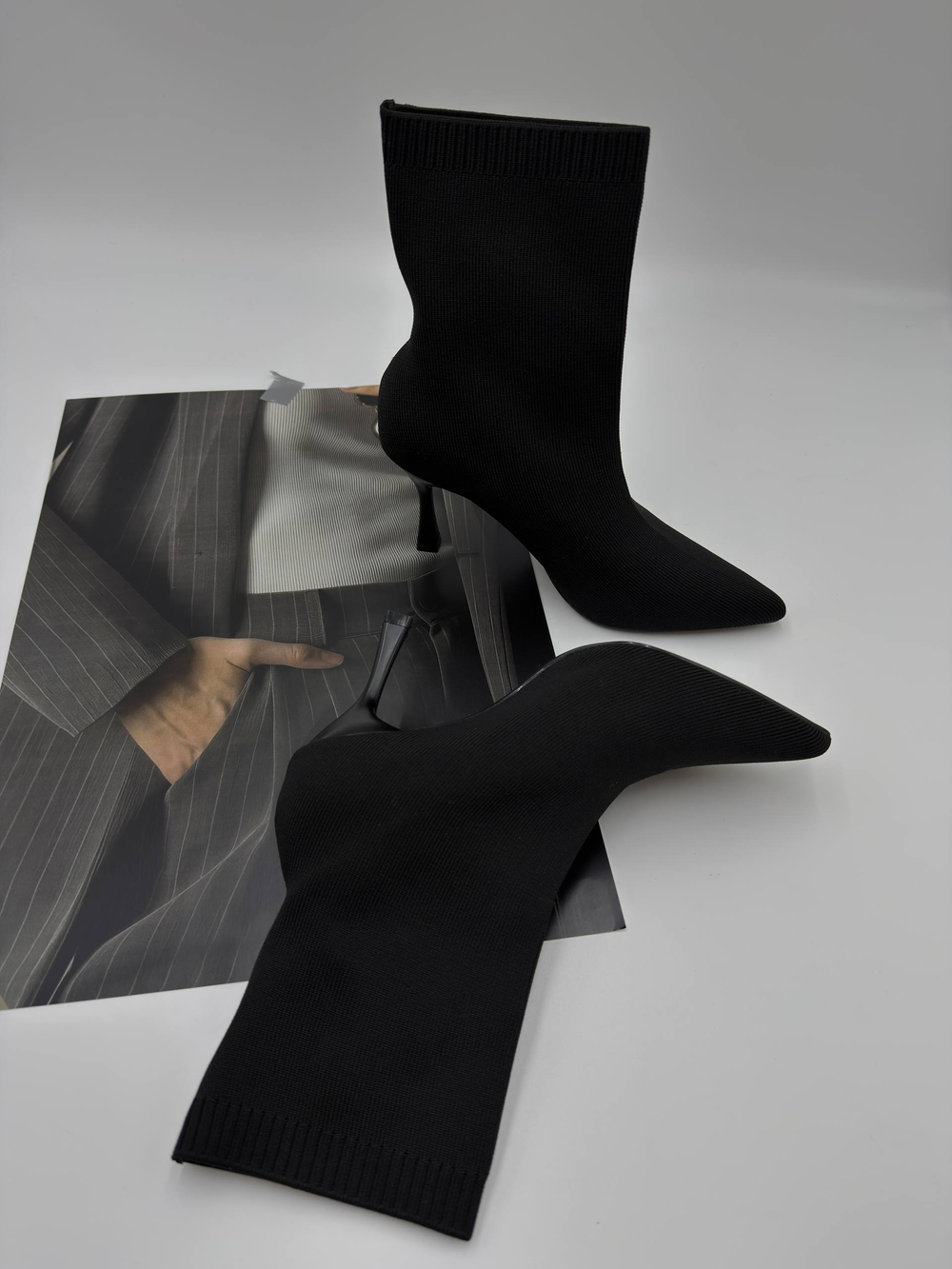 Ботильоны женские текстиль/эко кожа арт. 612-1 цвет "чёрный"