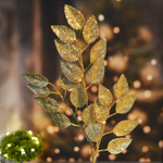 Украшение новогоднее "Ветка Волшебные листья" 50см, золото