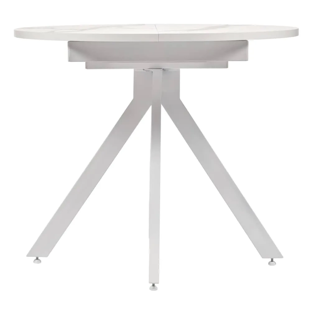 Стол Bradex Home Rudolf круглый раскладной 90-120x90x75см, белый мрамор, белый