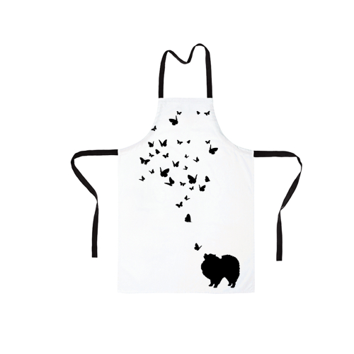 Фартук "Шпиц и бабочки"