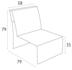 Модуль дополнительный для дивана Monaco Lounge Extension Part