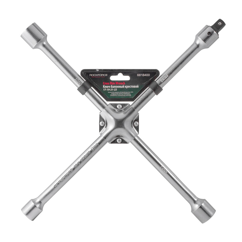 Ключ балонный крестовой 17-19-21''-22 с 1/2''адаптером RockForce##Rock FORCE RF-681B400