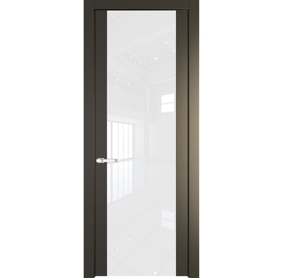 Межкомнатная дверь эмаль Profil Doors 1.7P перламутр бронза стекло лак классик