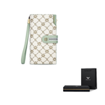 WilliamPOLO PVC Wallet Medium Women"s Green/White/Dusty Pink