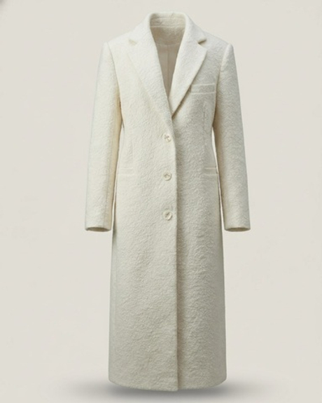 Пальто оверсайз прямого силуэта в кремовом