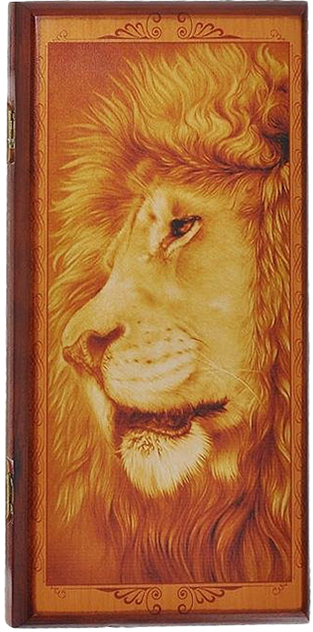 Набор 2 игры с доской "Лев" ( шашки, нарды), игральная доска 60 x 60 см. SA-42806