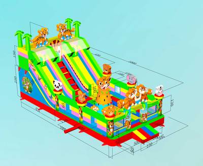 Коммерческий надувной батут «Тигриная страна 4», 10*5*5 м