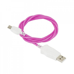 Кабель USB/Micro светящийся голос.упр. Full Power pink