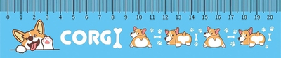 Закладка-линейка 20 см "Милые корги 2023" (Пчелка)