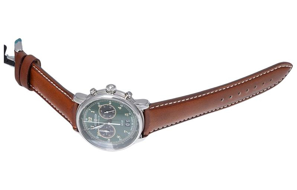 ZEPPELIN Quartz Movement Men"s Watches Watch Green Dial Stainless Steel Case Genuine Leather Strap