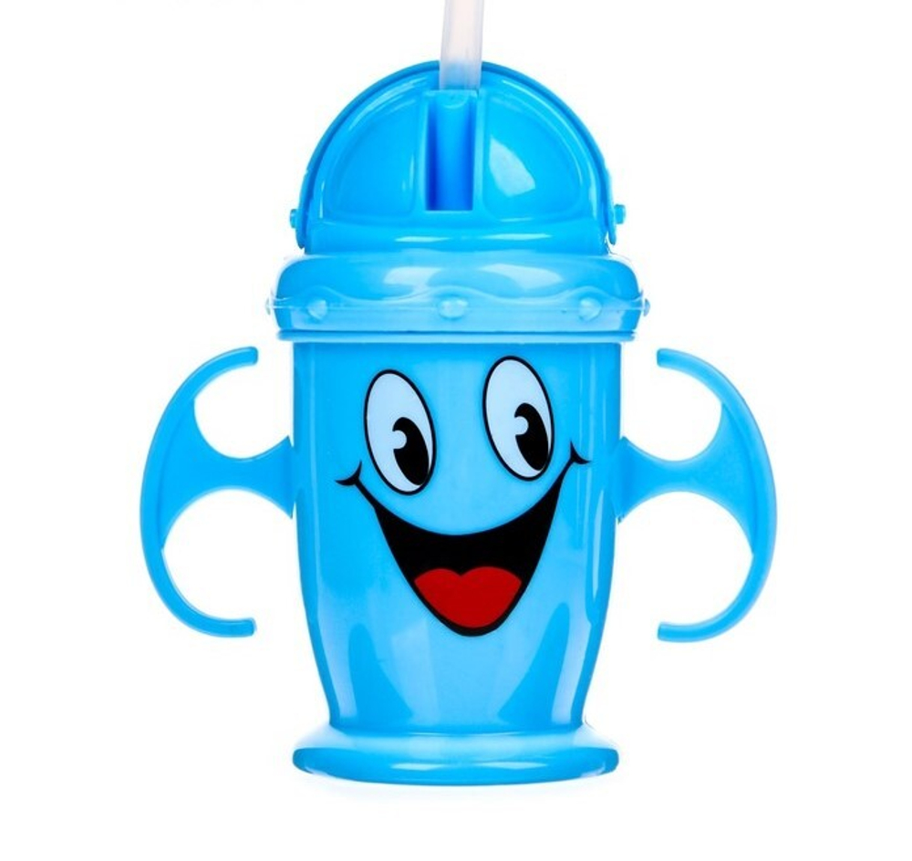 Поильник с трубочкой «Смайлик», 150 мл, от 9 мес., цвета МИКС 2315141