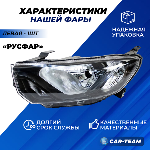 Фара Лада Гранта FL передняя "РусФар", левая (5450100857-15)