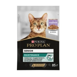 Pro plan 85 г пауч влажный  корм для взрослых кошек старше 7 лет, нежные кусочки с индейкой, в соусе