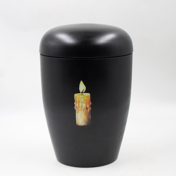 Урна для праха биоразагаемая "Эдем" черная Свеча