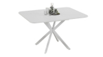 Стол кухонный обеденный раздвижной Белый муар Лиссабон 100(131)х100х75 см