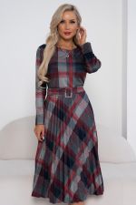 Платье Сильвия (серо/красный) Р11-1086/8 Nikol (Акция)