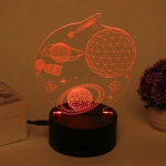 Светильник ночник «3D-Космос» на пластиковой подставке, с включателем USB