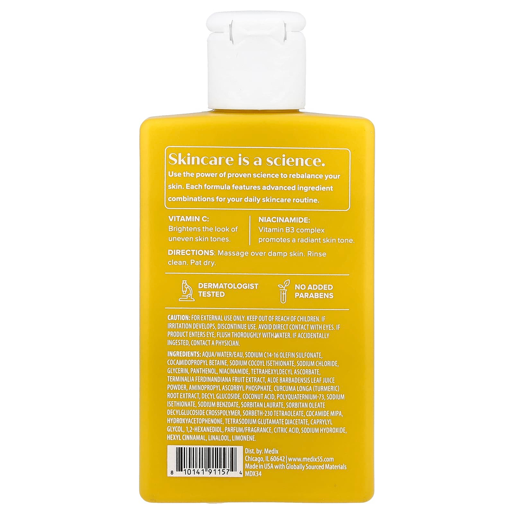 Medix 5.5, гель для душа, сияние, витамин C и никотинамид, 89 мл (3 жидк. унции)