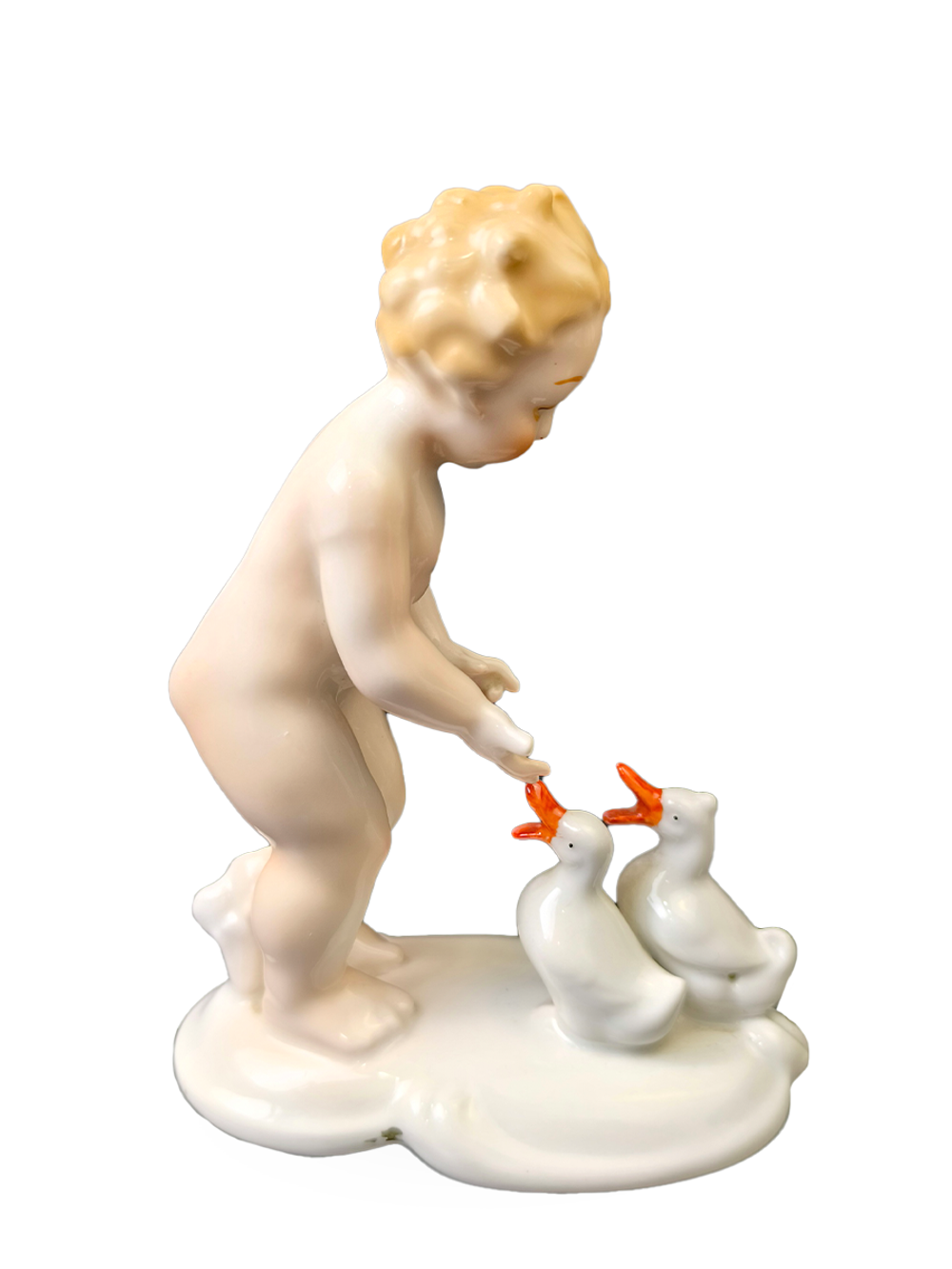Фарфоровая статуэтка  "Путти с утками" Германия